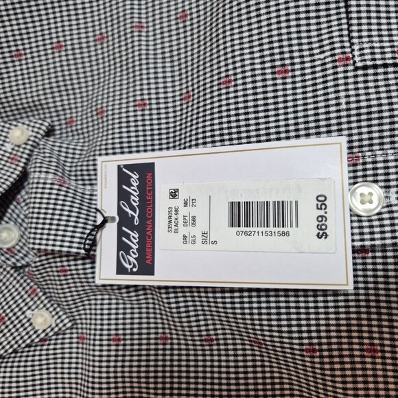 Roundtree & Yorke Gold Label Men's Shirt Size S Short Sleeve Black Plaid (55) - Picture 10 of 12
